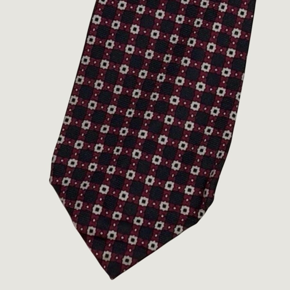 Polo Ralph Lauren Silk Tie Geometric Handmade In USA Vintage
